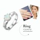 Sterling Silver Claddagh Ring With Heart Opal Stone